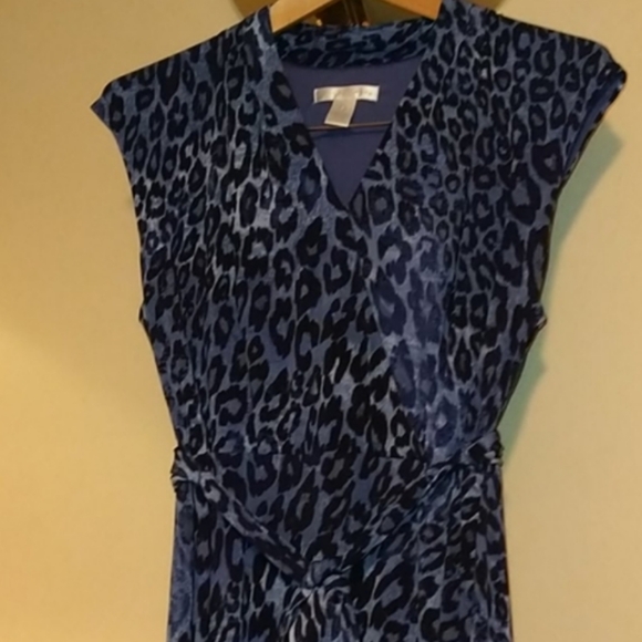 Blue Leopard Sleeveless Dress - Picture 2 of 3